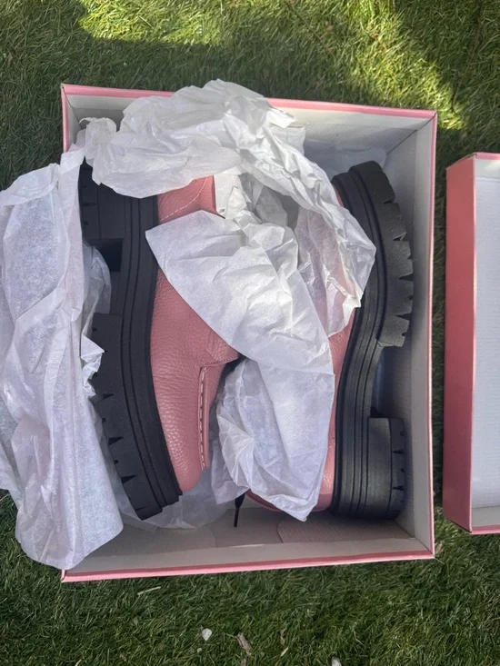 INTENTIONALLY BLANK Pink Chunky Lace-Up Platform Loafers size 38 - Picture 7 of 8